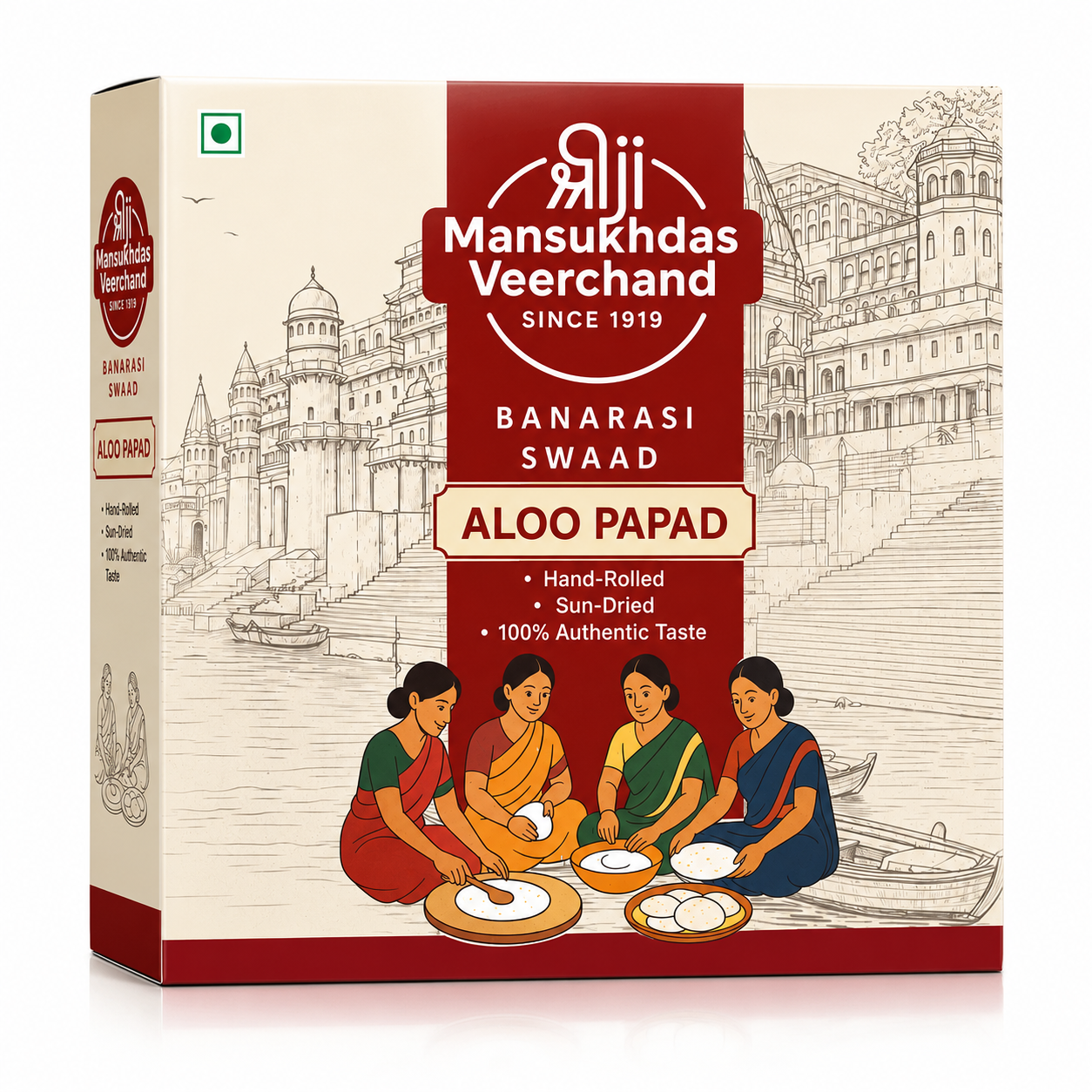 Mansukhdas handmade Banarasi aloo papad 400gm Varanasi since 1919