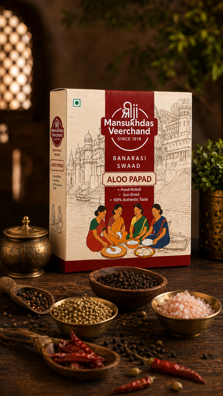 Masala Aloo Papad (Sun-Dried, Handmade)| No Preservatives | Banarasi Heritage Since 1919